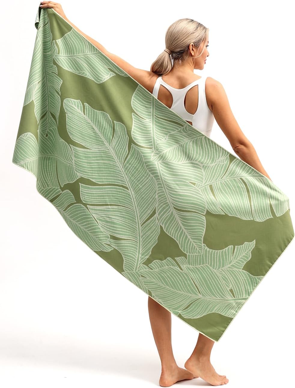 Eunzel 2 Pack Microfiber Beach Towel, Quick Dry Travel Towel Large Sand Free Towel for Beach, Camping, Swim Pool, Gym, Sports& Yoga 71"x32", Palm - Image 5