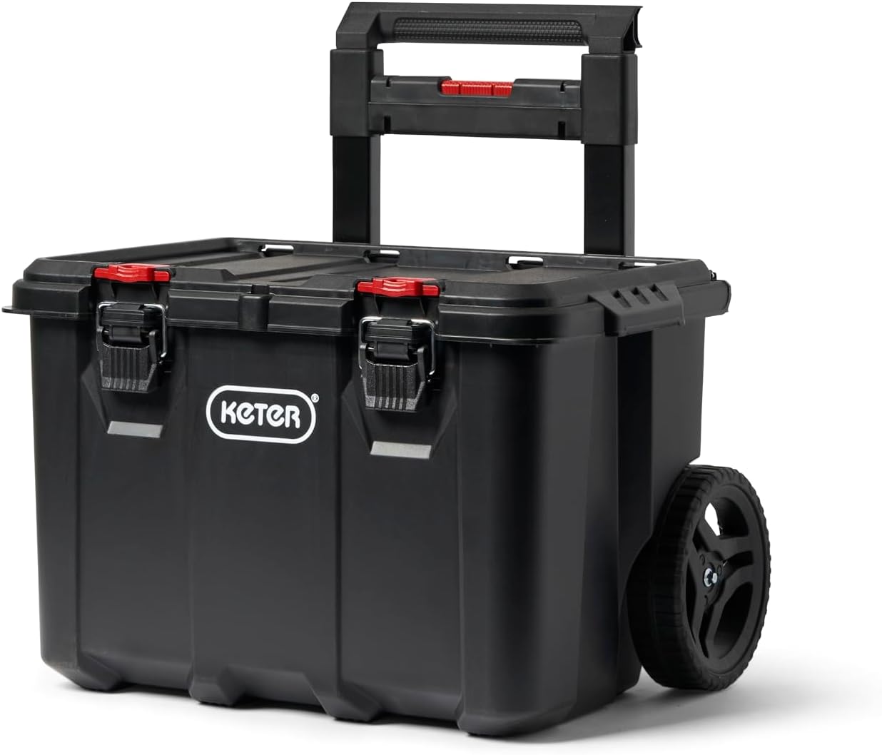 Keter Stack-n-Roll Modular Tools Organizer for Garage Storage and DIY, 3 Piece Resin Rolling Tool Box System for Small Parts, Black - Image 11