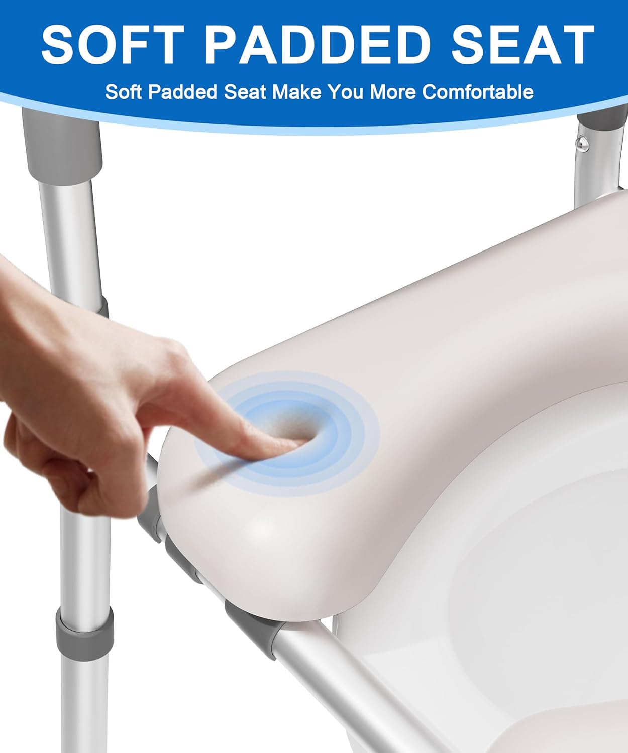 HOMLAND Raised Toilet Seat with Handles, Toilet Seat Riser for Seniors with Adjustable Height & Width, FSA HSA Eligible 400lb Handicap Elevated Toilet Seat for Elderly, Pregnant, Fit Any Toilet - Image 5