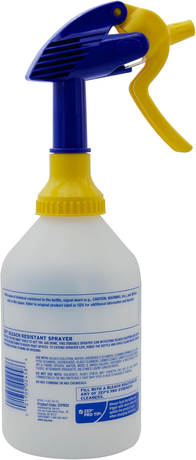 Zep New Bleach Resistant Professional Sprayer 2.0 Bottle 32 Ounces - 30 Foot Spray, Adjustable Nozzle - Image 2