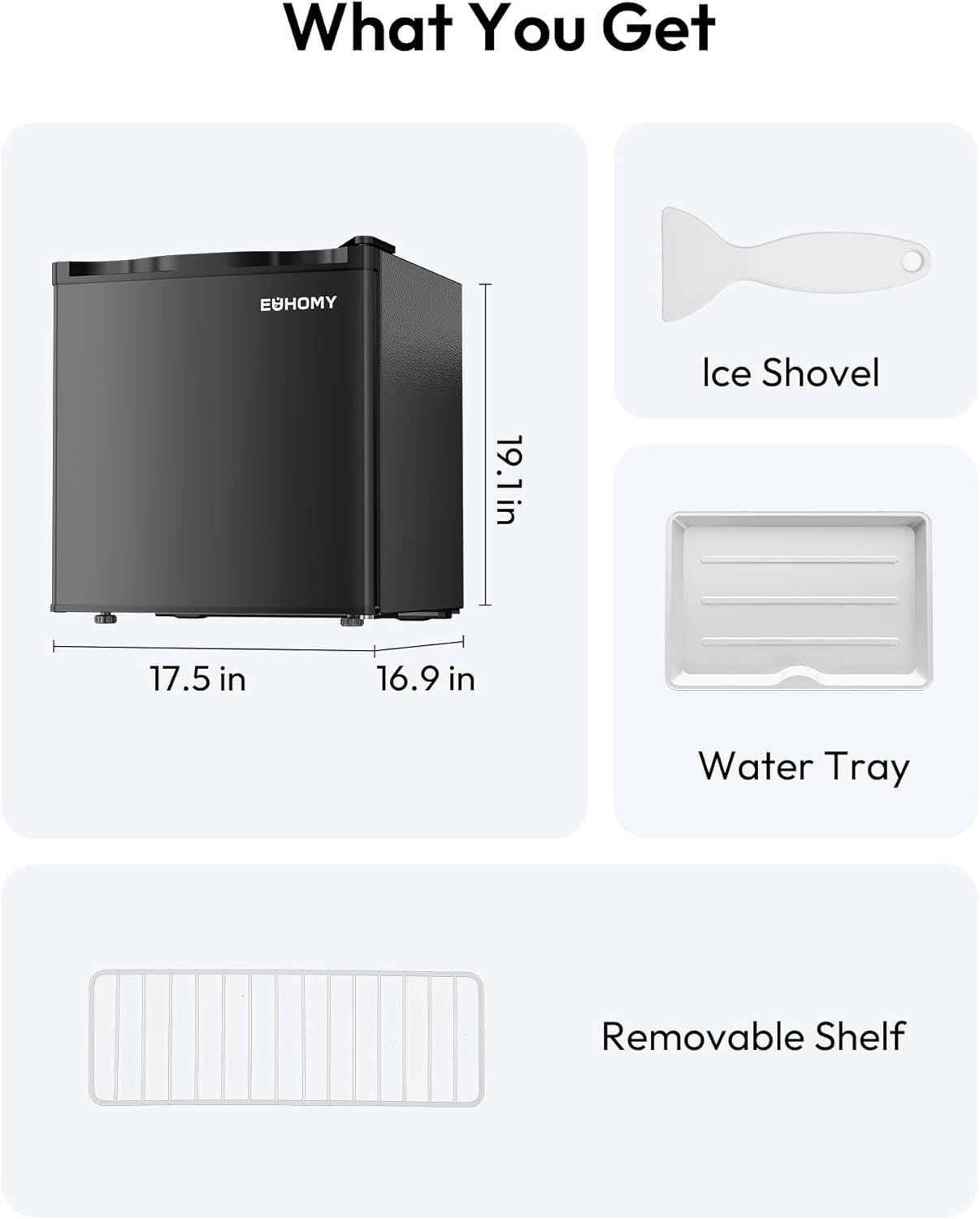 EUHOMY 1.7 Cu.Ft Mini Fridge, Reversible Single Door Compact Refrigerator, Adjustable Thermostat, Energy Saving, Mini Fridge for Bedroom, Office, Dorm, Black - Image 8