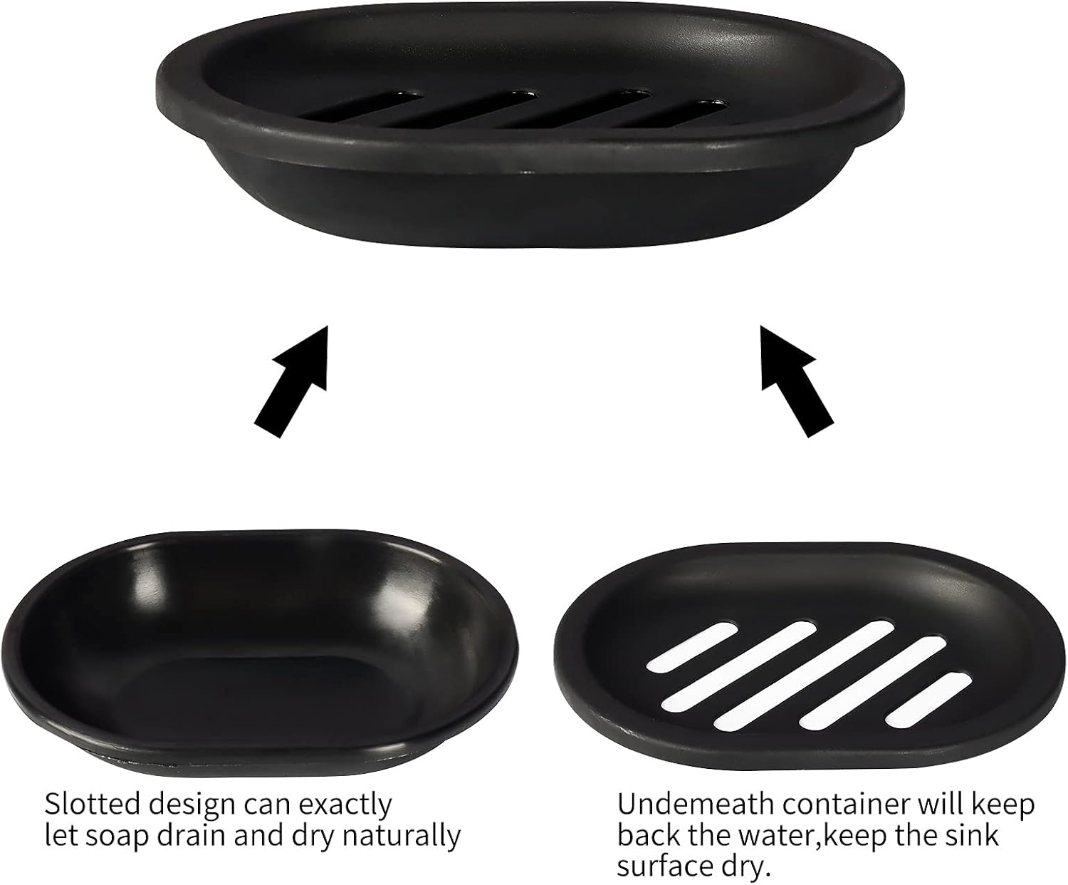 Topsky Soap Dish for Shower, 2pcs Soap Dishes Soap Savers for Bar Soap, Soap Bar Holder Shower with Drip Tray, Plastic Soap Holders with Drain for Kitchen Sink, Easy to Clean, Keeps The Soap Dry - Image 2