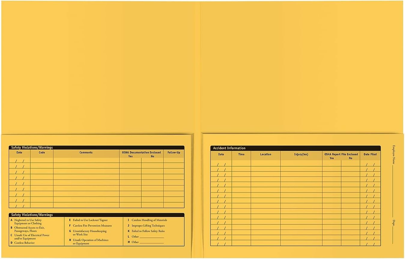 ComplyRight Confidential Employee Safety and Training Record Folder | 9-1/2” x 11-3/4” | File Folder | 25 Pack - Image 3
