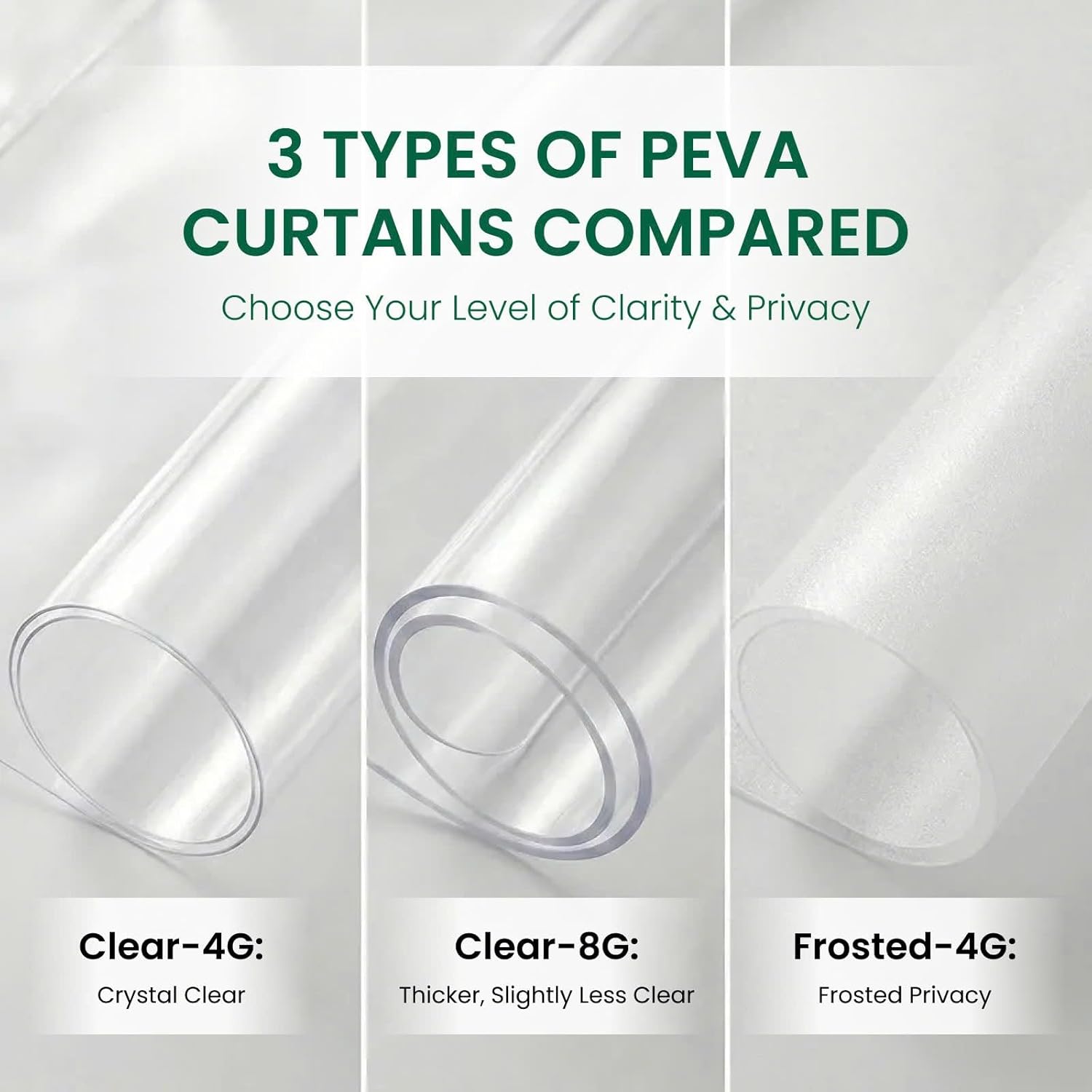 Bowery Home NOT Made in China Eco-Friendly Recycled PEVA Shower Curtain Liner – Waterproof, Sustainable, Non-Toxic Shower Curtain Liner, with Rust-Proof Grommets, 72x72IN, 8G – Clear - Image 8