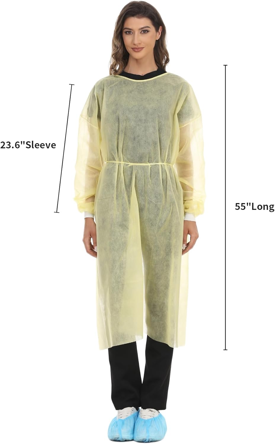 Disposable Isolation Gown Polypropylene Gowns with Knit Cuff Long Sleeve Pack of 15 - Image 4