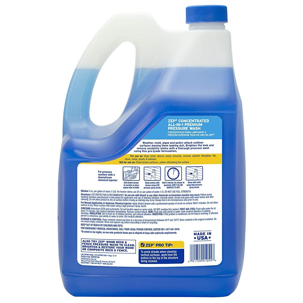 Zep All-in-1 premium Pressure Washing Concentrate (172 Fl. Oz/5.09L), blue - Image 2
