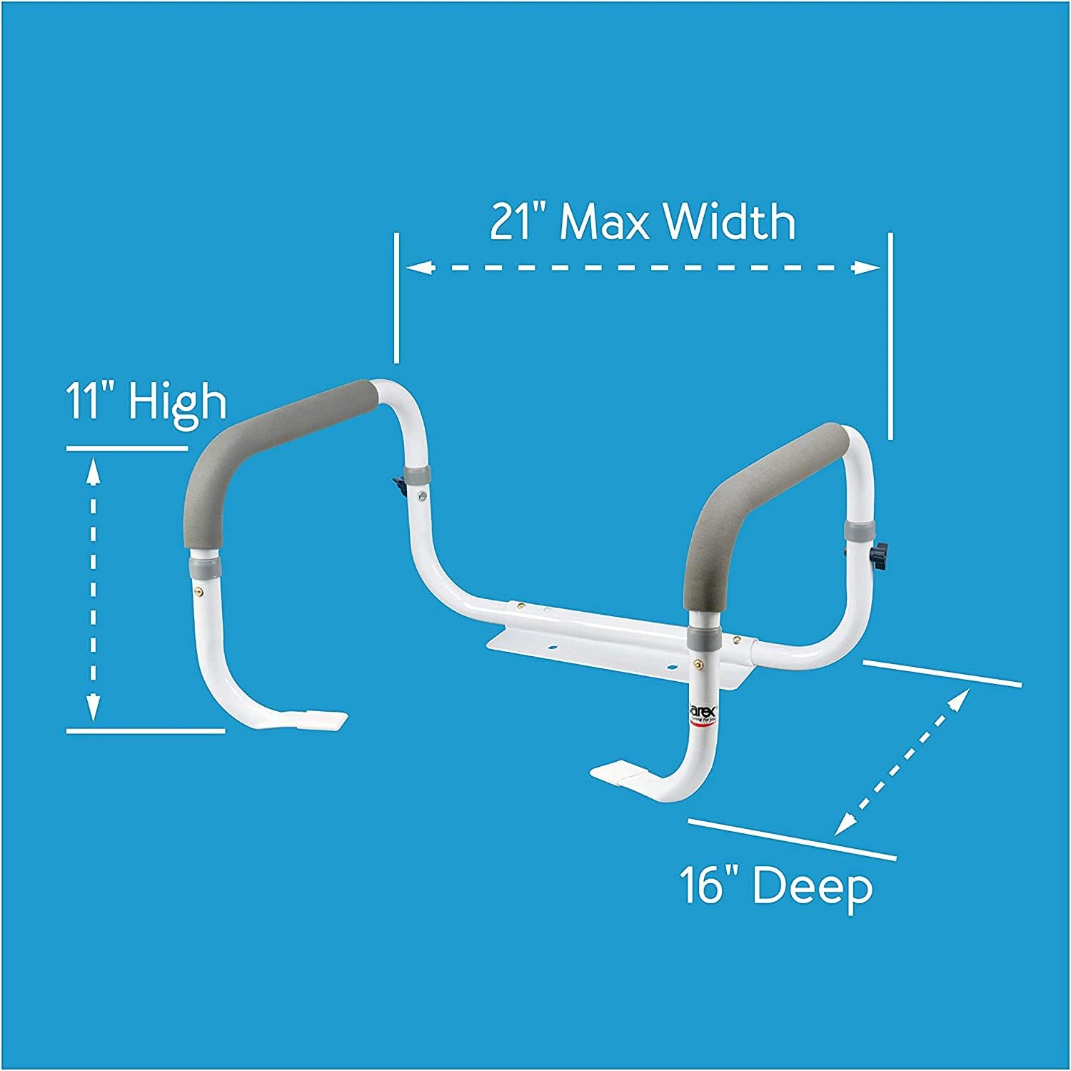 Carex Toilet Safety Frame - Toilet Safety Rails With Adjustable Width - Toilet Rails For Elderly, Handicap, Home Health Care Equipment After Surgery, Supports 300lbs - Image 5