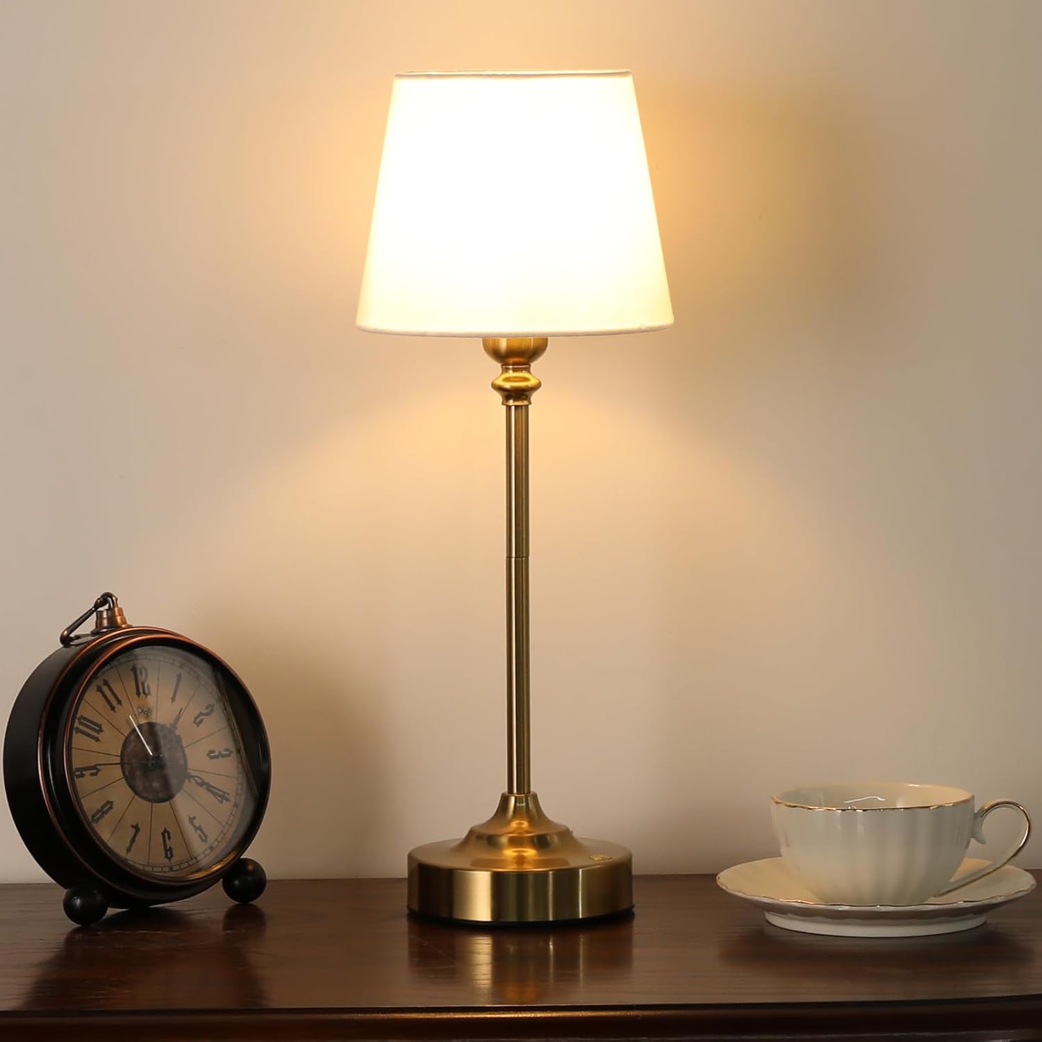 Cordless Table Lamp Rechargeable Gold - 1 Pack Brass 4000mAH Battery Operated Lamp for Decor, 3000K Stepless Dimming Touch Control Wireless Lamp for Bedroom, Dining Table, Counter, Living Room - Image 8