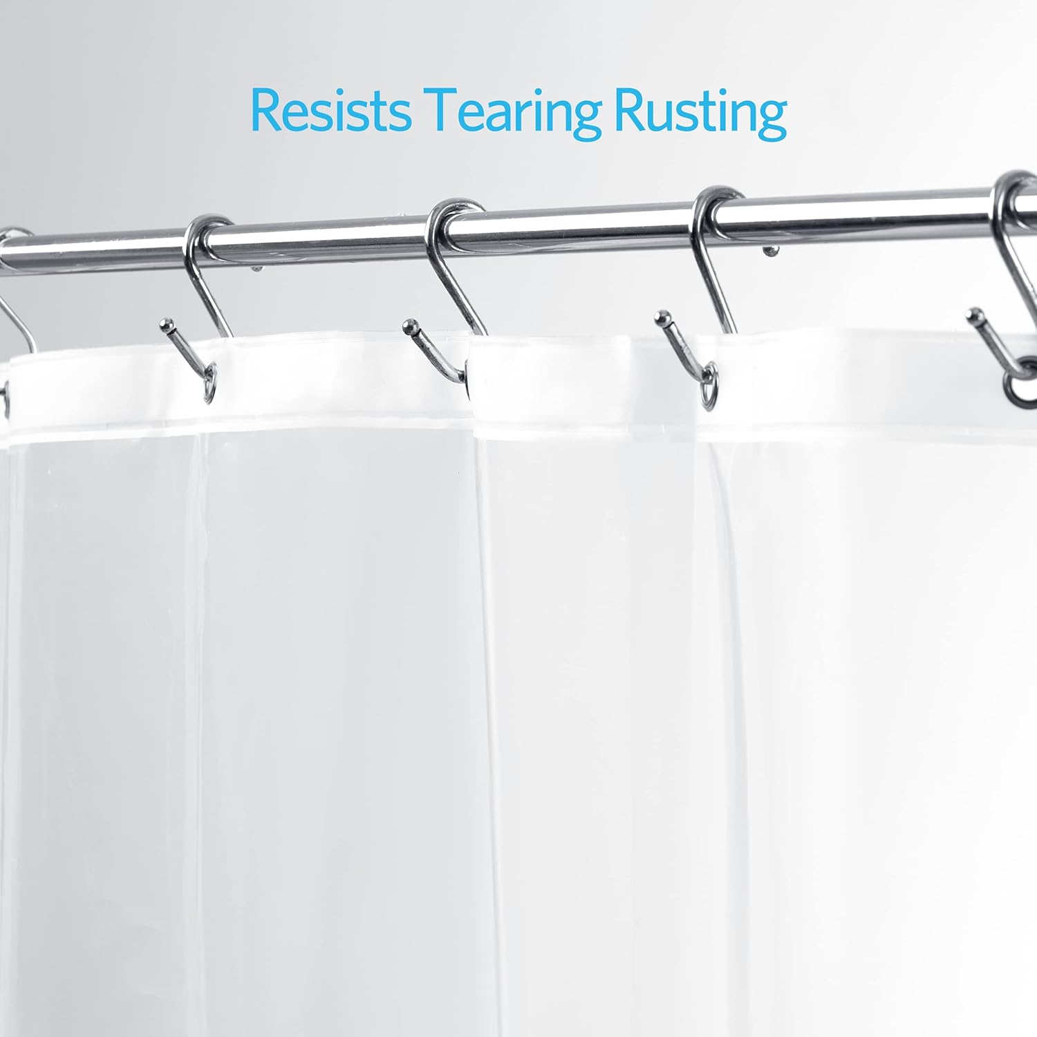 EHZNZIE Clear Shower Curtain Liner Light Weight PEVA, Shower Liner 72x72 Inches, Waterproof, No Chemical Smell with 12 Rust Proof Metal Grommets Holes for Bathroom Shower Curtain - Image 2