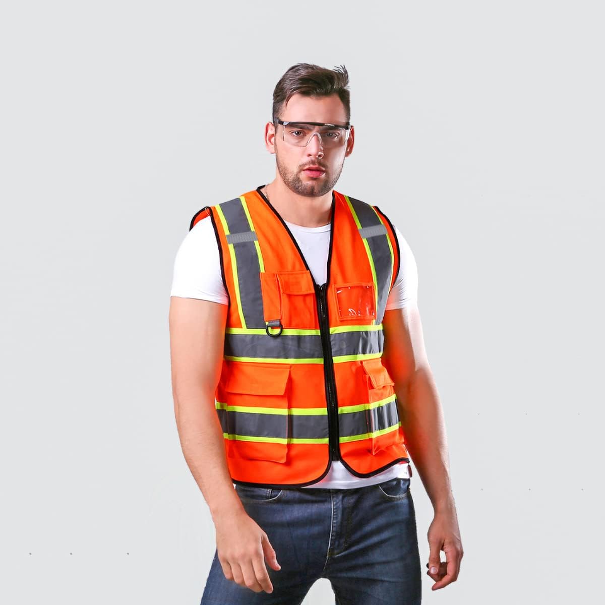BeautyWill Custom Safety Vest Logo Class 2 High Visibility Reflevtive Vest Outdoor Protective Workwear - Image 6