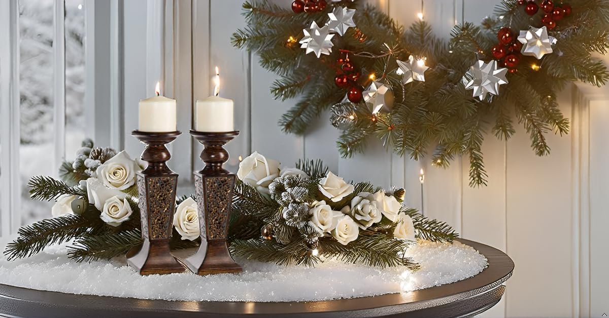 Creative Scents Schonwerk Brown Pillar Candle Holder Set of 2- Crackled Mosaic Design- Functional Table Decorations- Centerpieces for Dining/Living Room- Best Wedding Gift - Image 5