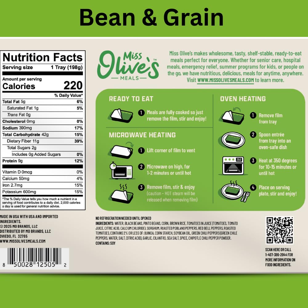 Miss Olive’s Ready Meals Variety Pack (6 Pack) – Microwave Ready to Eat Meals, Lower Sodium Shelf-Stable Lunch & Dinner Bundle - Image 3