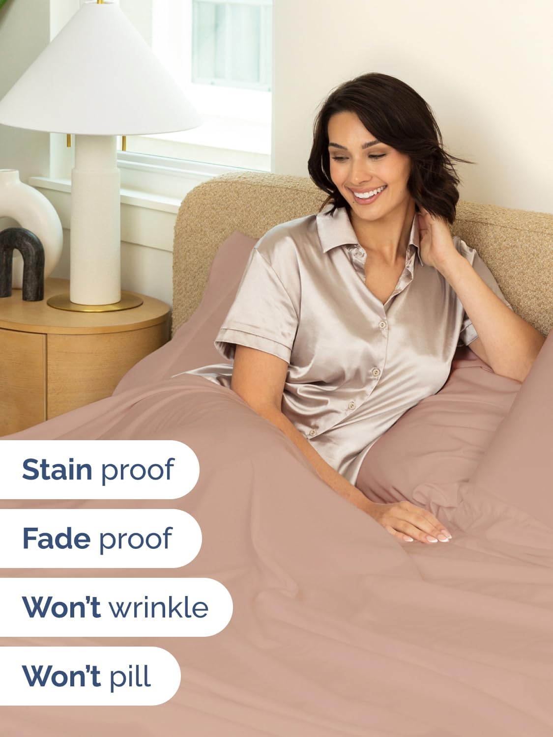 Extra Deep King Sheet Set - 6 Piece Breathable and Cooling Sheets - Hotel Luxury Bedding for Women, Men, Kids & Teens - Easy & Secure Fit - Soft, Wrinkle Free and Comfy - Extra Deep Pockets - Mauve - Image 4