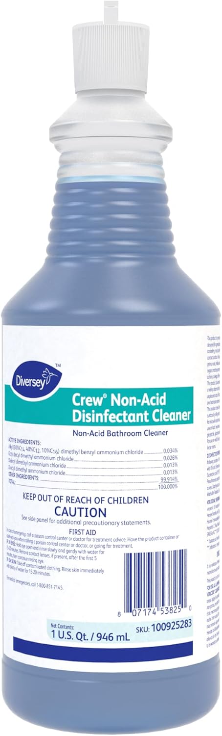 CREW Diversey 100925283 Neutral Non-Acid Bowl & Bathroom Disinfectant, 32 oz Squeeze Bottle, 12/CT - Image 2