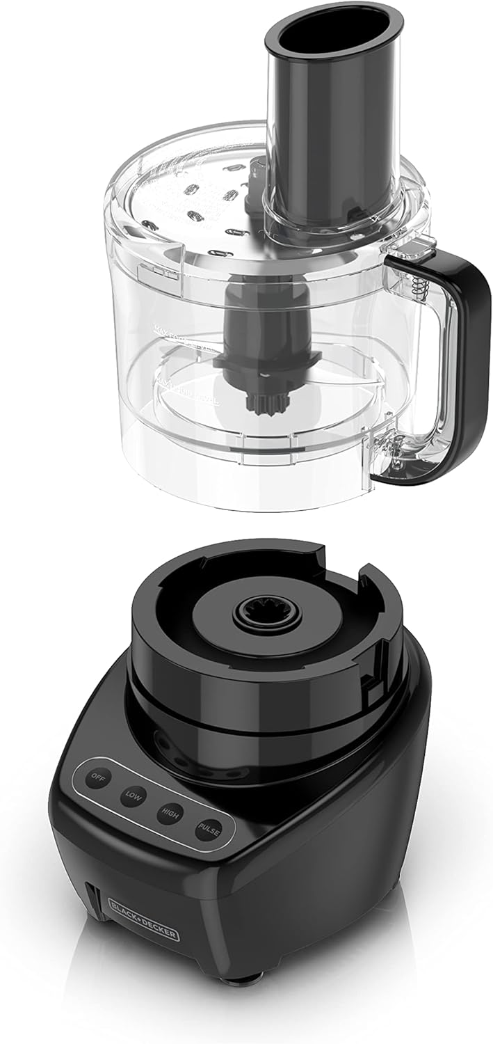 BLACK+DECKER 3-in-1 Easy Assembly 8-Cup Food Processor, Stainless Steel S-Blade, Easy-Clean, Touchpad Controls Black - Image 7