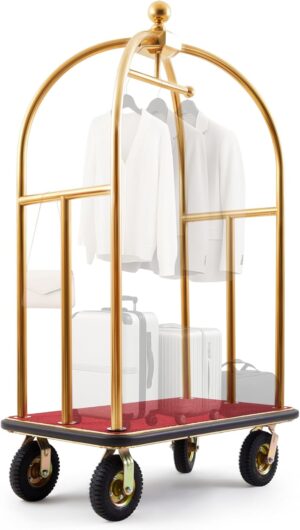 42 x 25.5 x 73 Gold Hotel Luggage C...