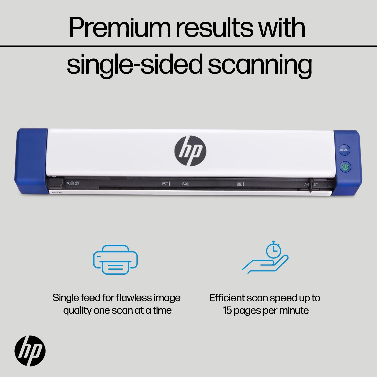 HP Small USB Document & Photo Scanner for Portable 1-Sided Sheetfed Digital Scanning, Model HPPS100, for Home, Office & Business, PC and Mac Compatible, HP WorkScan Software Included - Image 5