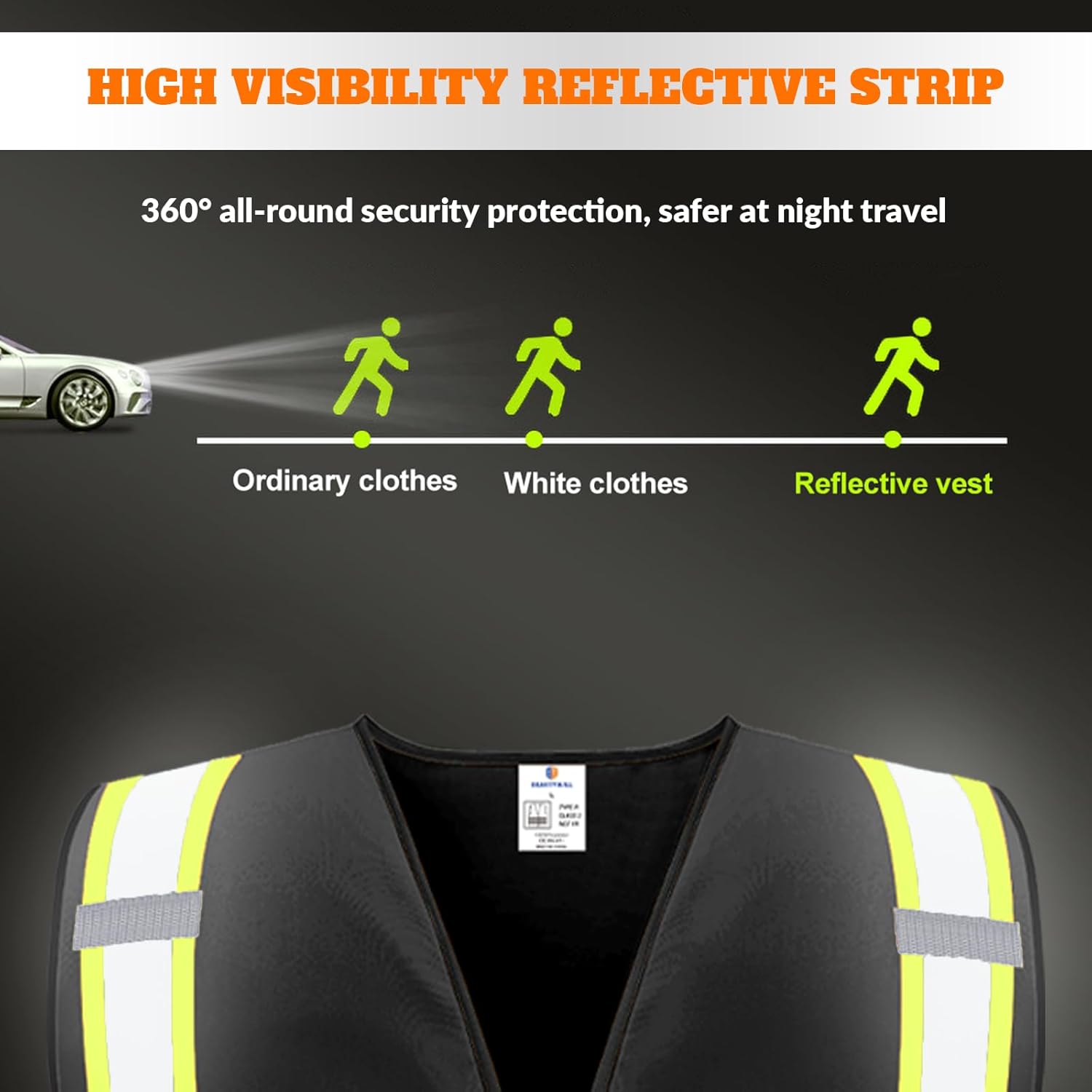 BeautyWill Custom Safety Vest Logo Class 2 High Visibility Reflevtive Vest Outdoor Protective Workwear - Image 5