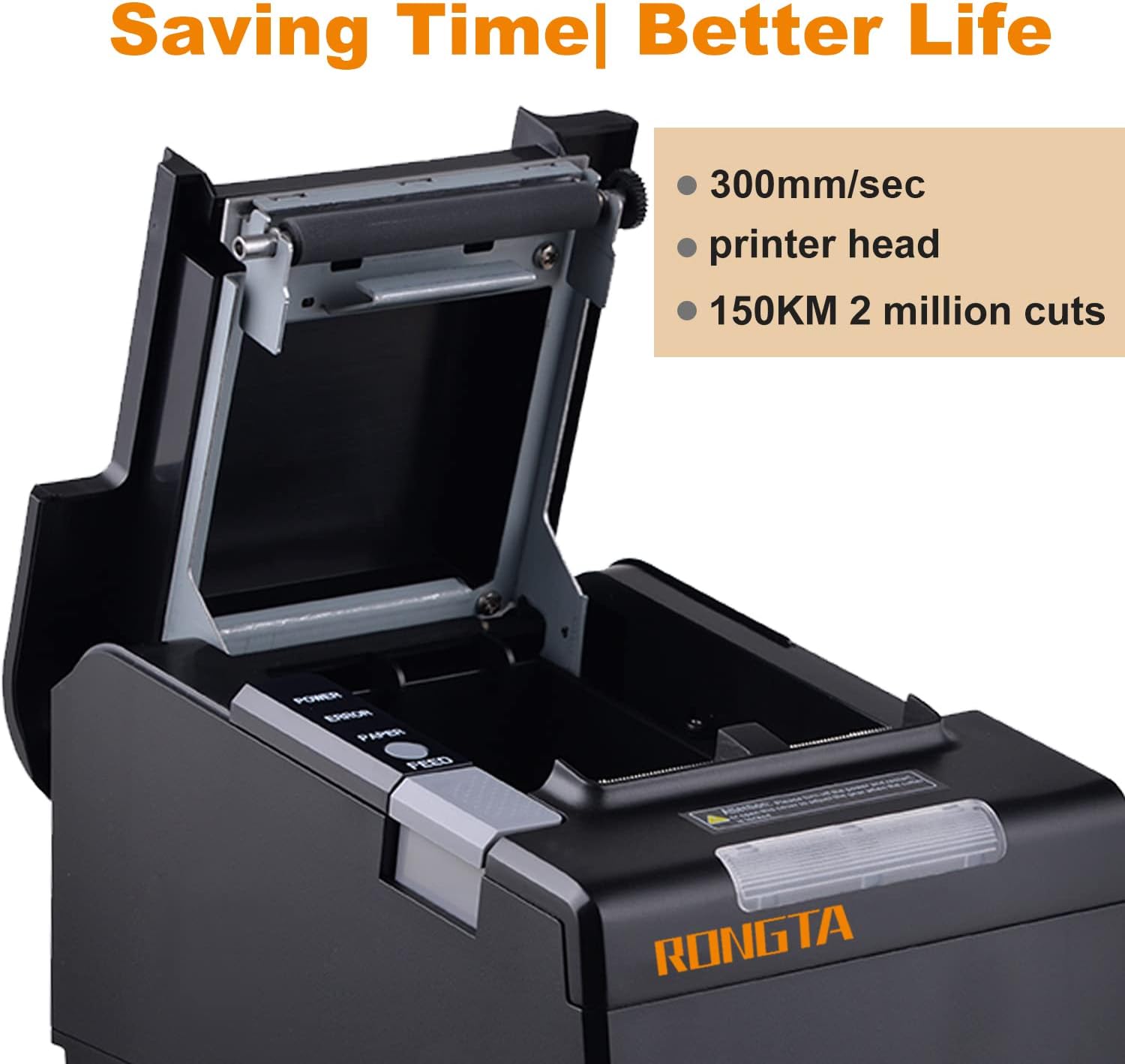 Rongta POS Printer, 80mm Thermal Receipt Printer, Restaurant Kitchen Printer with Auto Cutter, USB Serial Ethernet Interface, ESC/POS Command, Support Cash Drawer for Windows/Mac/Linux(RP850) - Image 5