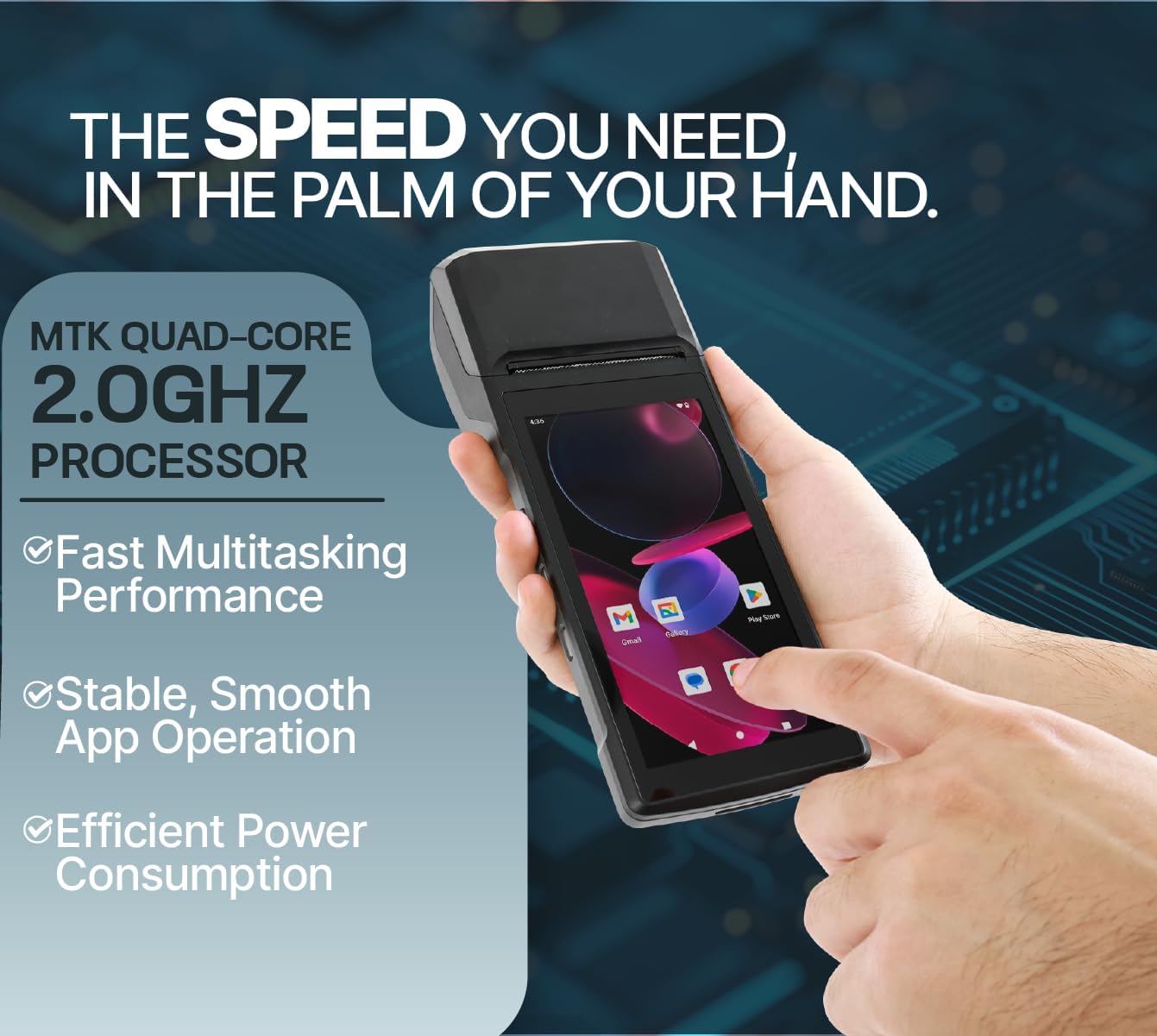 POS PDA H10 Receipt Printer Android 13 and 58mm High Speed Thermal Printer 5.5’ Touch Screen. Handheld Mobil Point of Sale Tablet. Scan 1D/2D/QR barcodes. Support 4G. 3GB Ram+32GB ROM - Image 6