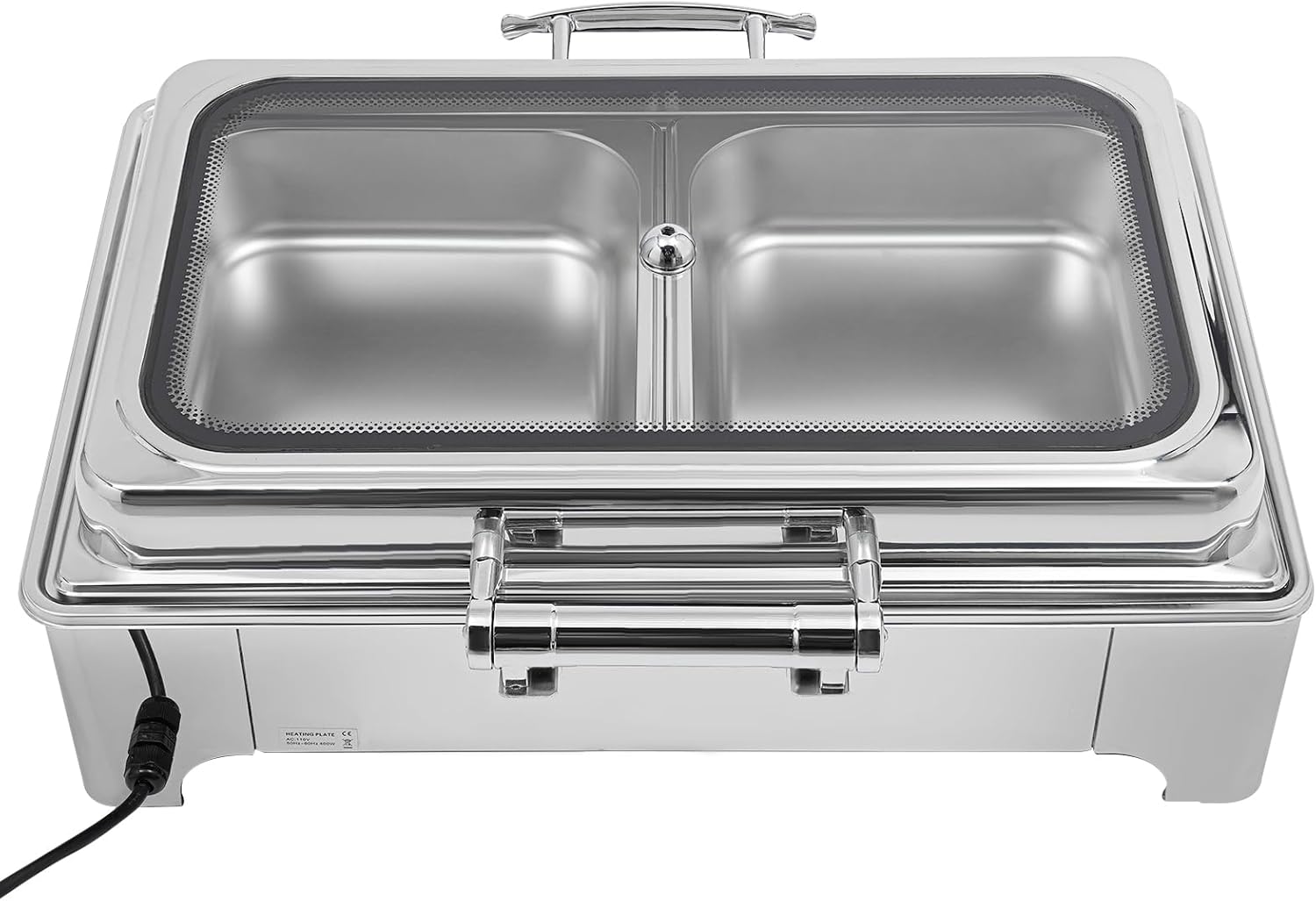 2 Pan Electric Chafing Buffet Dishes 9L Electric Buffet Server and Warmer Touch Control Food Warmer Buffet 95-194℉ with Temp Display & Glass Lid for Parties Catering Wedding - Image 5