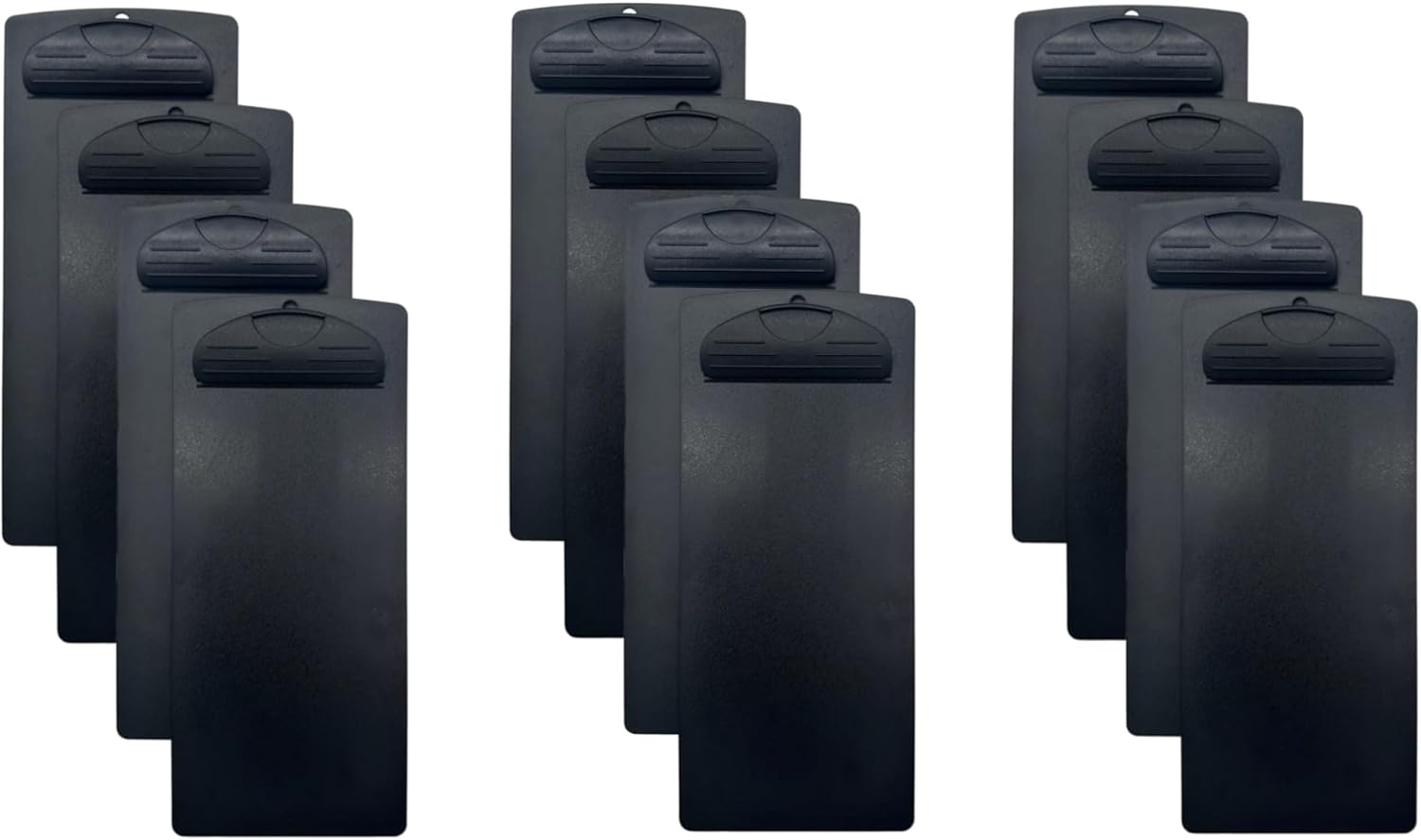 Plastic Clipboard, for Memo Menu Credit Card Receipt, 4x9in, Black (12-Pack)