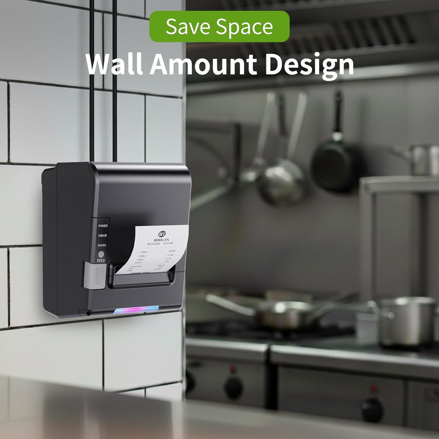 Rongta POS Printer, 80mm Thermal Receipt Printer, Restaurant Kitchen Printer with Auto Cutter, USB Serial Ethernet Interface, ESC/POS Command, Support Cash Drawer for Windows/Mac/Linux(RP850) - Image 4