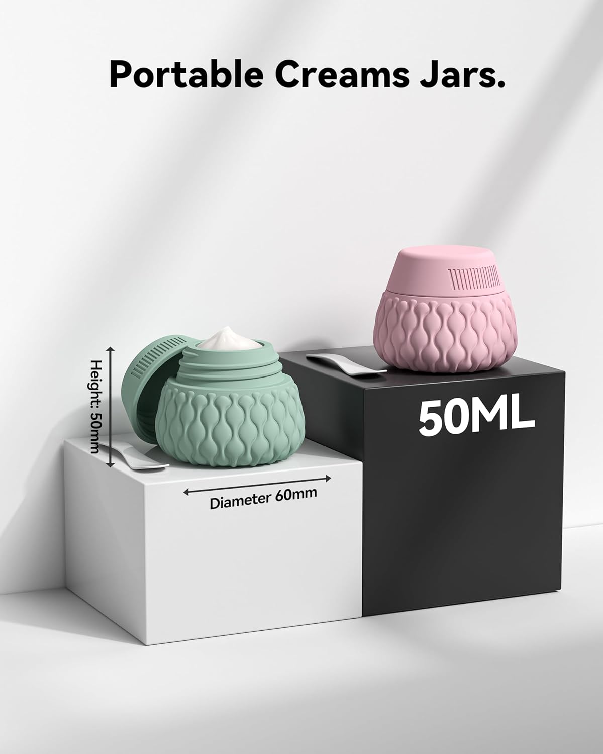 Silicone Travel Bottles for Toiletries 8 Pack Travel Size Toiletries 3.4 oz 1.7 oz, Leakproof Squeeze Travel Size Containers Refillable Cosmetic Jars Set for Shampoo, Conditioner, Creams - Image 4