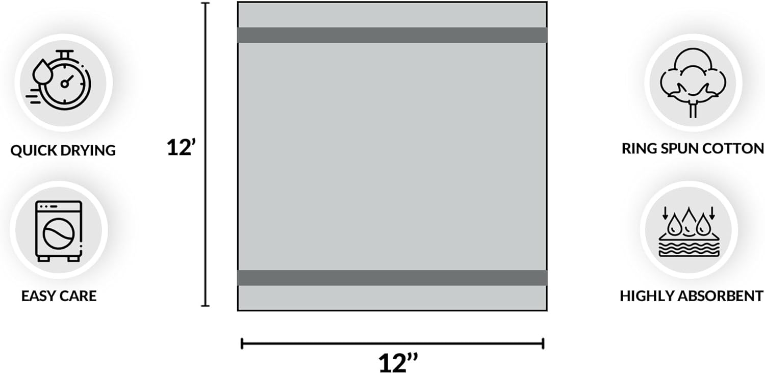 GOLD TEXTILES Premium White Washcloths Set - 300 Pack | 12x12 Inches - Ultra Soft, Highly Absorbent - Cotton Wash Cloths for Your Body - Machine Washable & Fingertips Towels (12 x 12, White - 300 Pcs) - Image 7