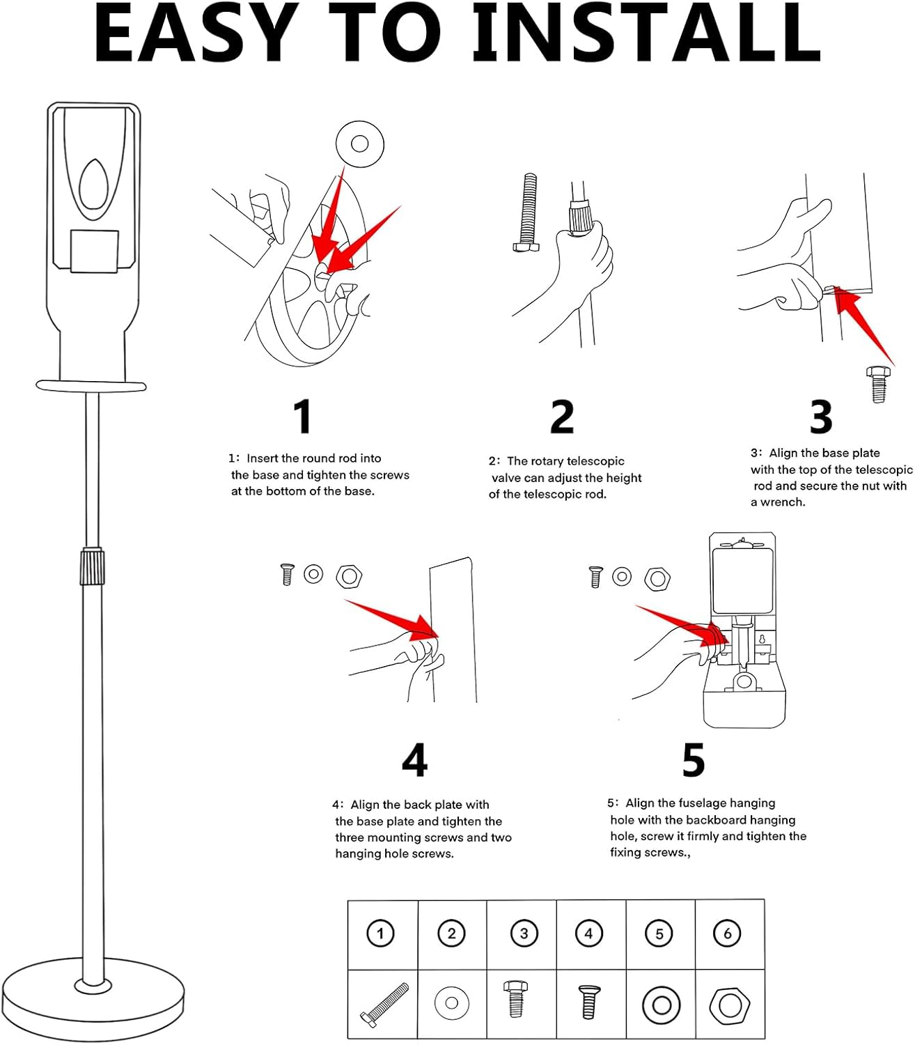 Blulu 2 Pack Automatic Hand Sanitizer Dispenser with Stand and Drip Catcher and Refillable Bottle Stand Sanitizing Station for Restaurants, Schools, Churches - Image 3
