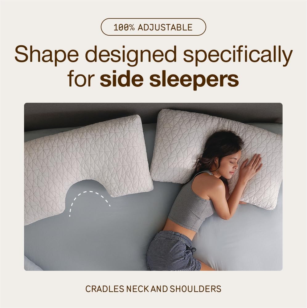 Coop Home Goods Original Cut-Out Adjustable Pillow, Queen Size Bed Pillows for Neck & Head Support, 18 x 28 “ Memory Foam Pillows - Medium Firm for Side Sleeper, CertiPUR-US/GREENGUARD Gold - Image 4