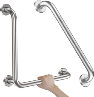 Brushed Nickel Angled Grab Bar 16 I...