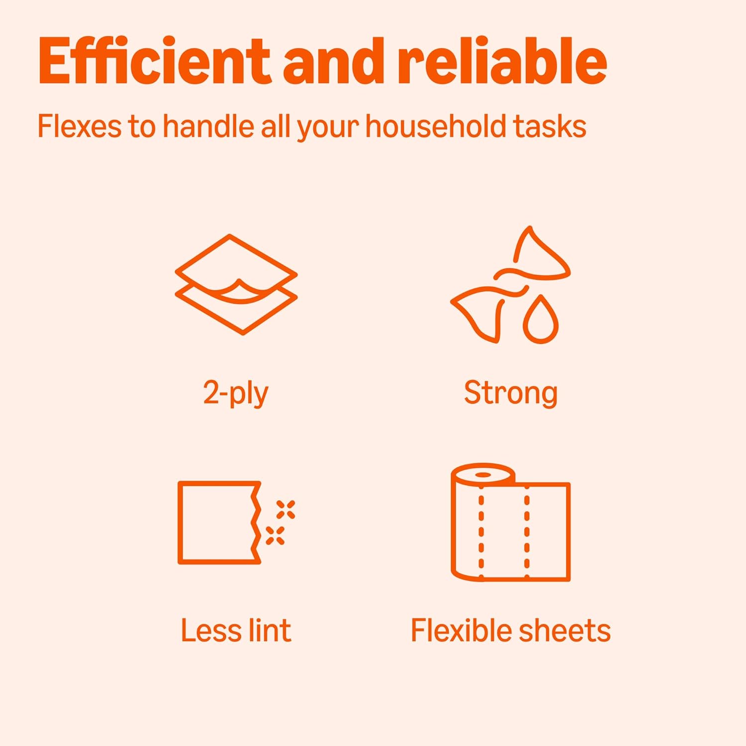 Amazon Basics 2-Ply Flex-Sheets Paper Towels, 12 Rolls = 32 Regular Rolls, 150 Sheets per Roll, Lint-Free for Multi-Surface Cleanups - Image 5