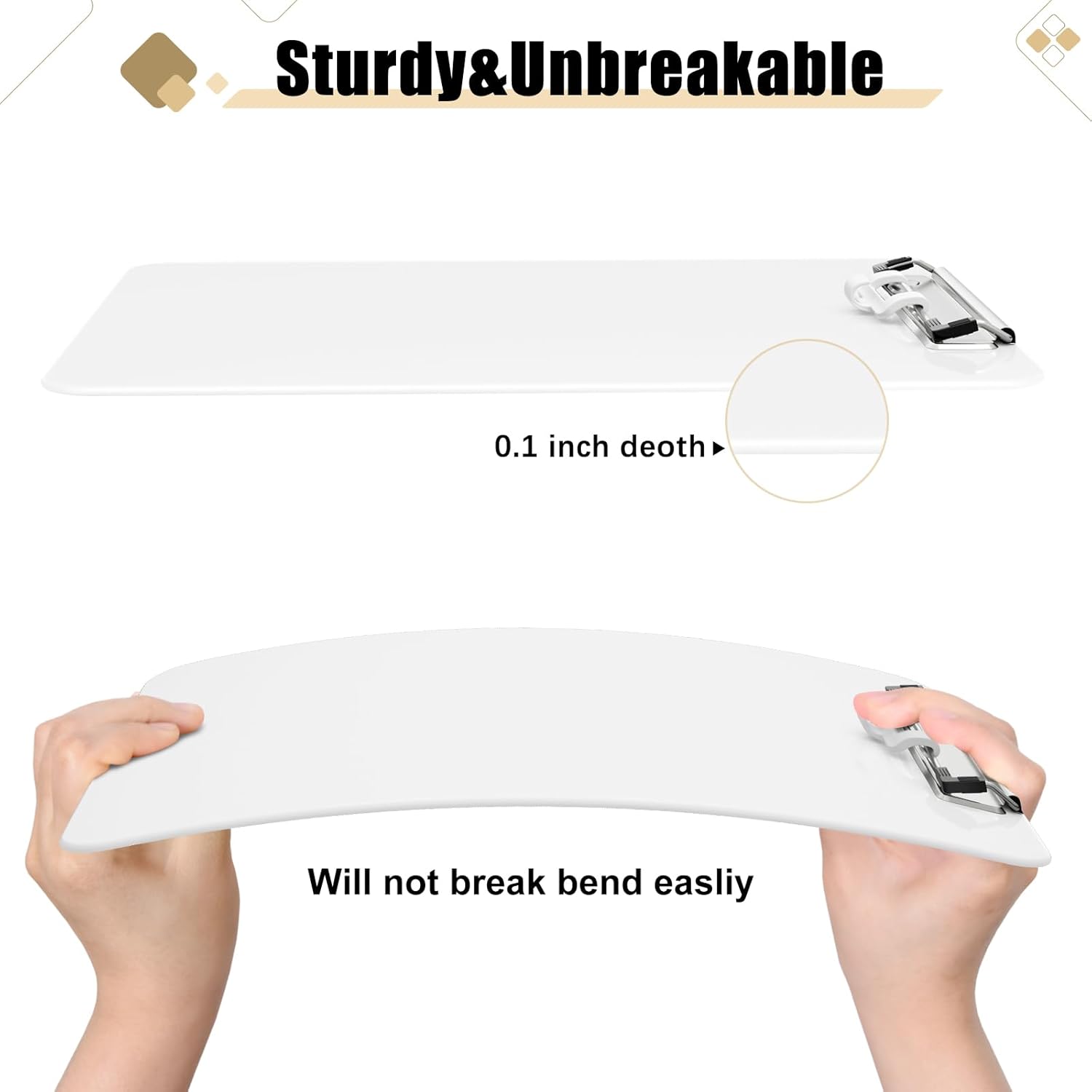 Hongri Plastic Clipboard, White 8.5x11" Clipboard, A4 Letter Size Clipboards for Nurses, Students, Office and Women, Clipboard with Pen Holder and Low Profile Clip, Size 12.5 x 9 Inch(White) - Image 4