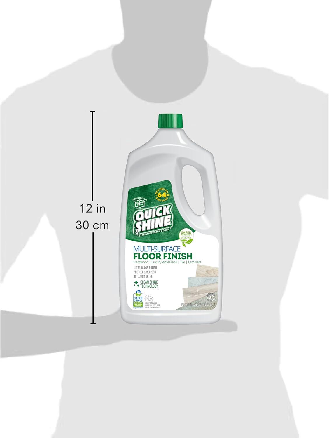 Quick Shine Multi Surface Floor Finish 64oz | Cleaner & Polish to use on Hardwood, Laminate, Luxury Vinyl Plank LVT, Tile & Stone | Safer Choice w/Clean Shine Technology | Shine-Protect-Refresh - Image 18