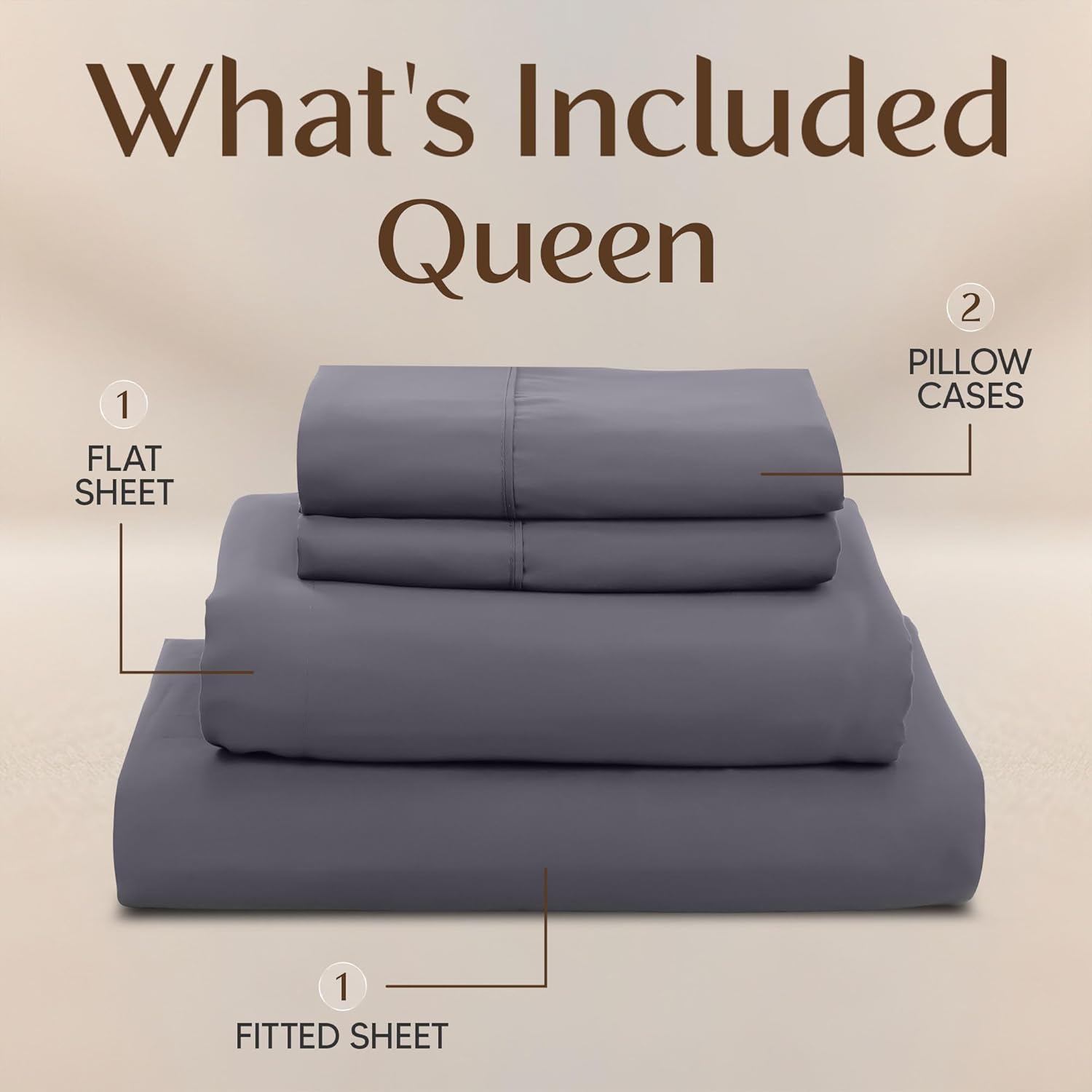 Utopia Bedding Queen Size Sheet Set – 4 Piece Bed Sheets, Soft and Breathable Microfiber, Includes 1 Fitted Sheet, 1 Flat Sheet and 2 Pillowcases – Oeko Tex (Grey) - Image 3