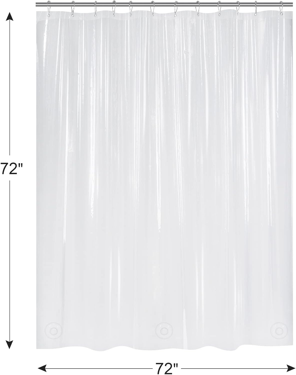 AmazerBath Plastic Shower Curtain Clear Premium PEVA, Clear Shower Curtain Heavy Duty 8G, Weighted Shower Curtains for Bathroom Accessories with 3 Big Stones and 12 Rustproof Grommets, 72x72 Inches - Image 8