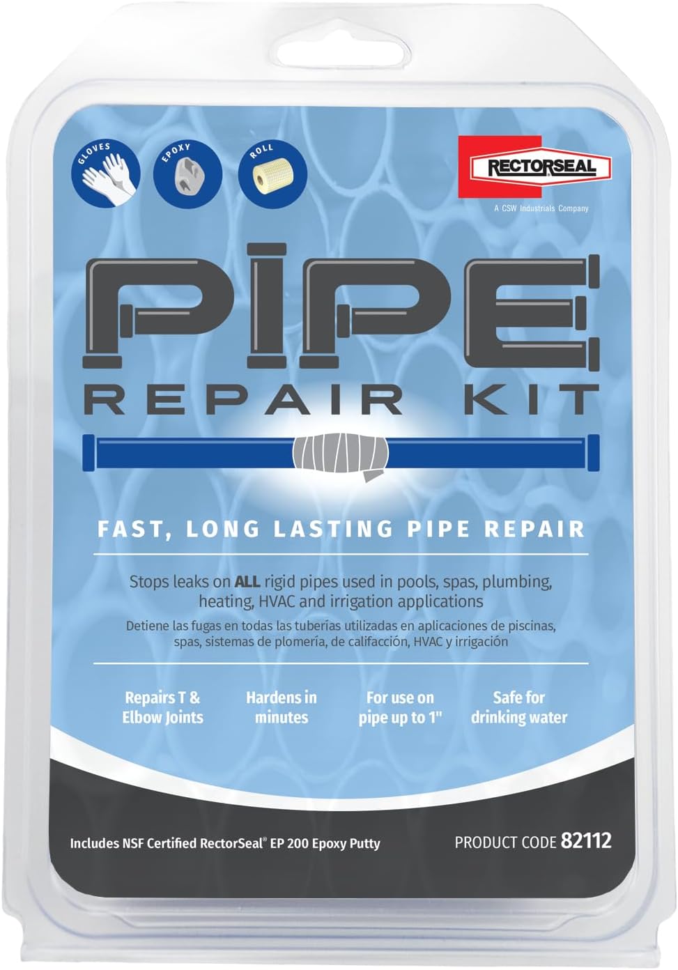 RectorSeal Pipe Repair 82112 Pipe Repair Kit, Easy Application, Plumbing, Repairs 1" and 450 psi - Image 3