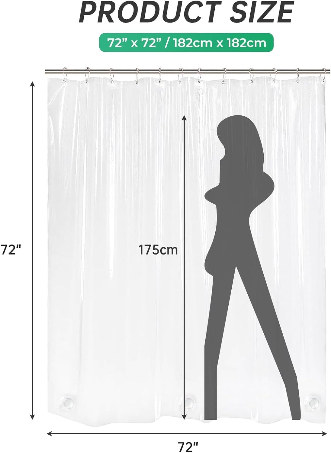 AmazerBath White Shower Curtain Fabric, Waffle Shower Curtains for Bathroom, Cloth Shower Curtain Heavy Duty, Thick Bathroom Shower Curtains Hotel Quality, Premium Polyester, 72x72 Inches - Image 7