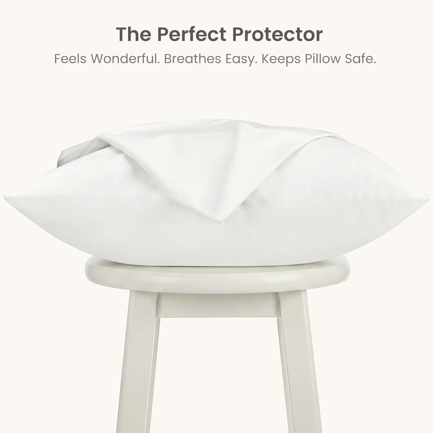 Bioweaves Organic Cotton Jersey Knit Waterproof Pillow Protector Covers with Zipper Closure – GOTS Certified Soft & Quite Pillow Encasement – Standard Size, 20 x 26 inches, Set of 2 - Image 3