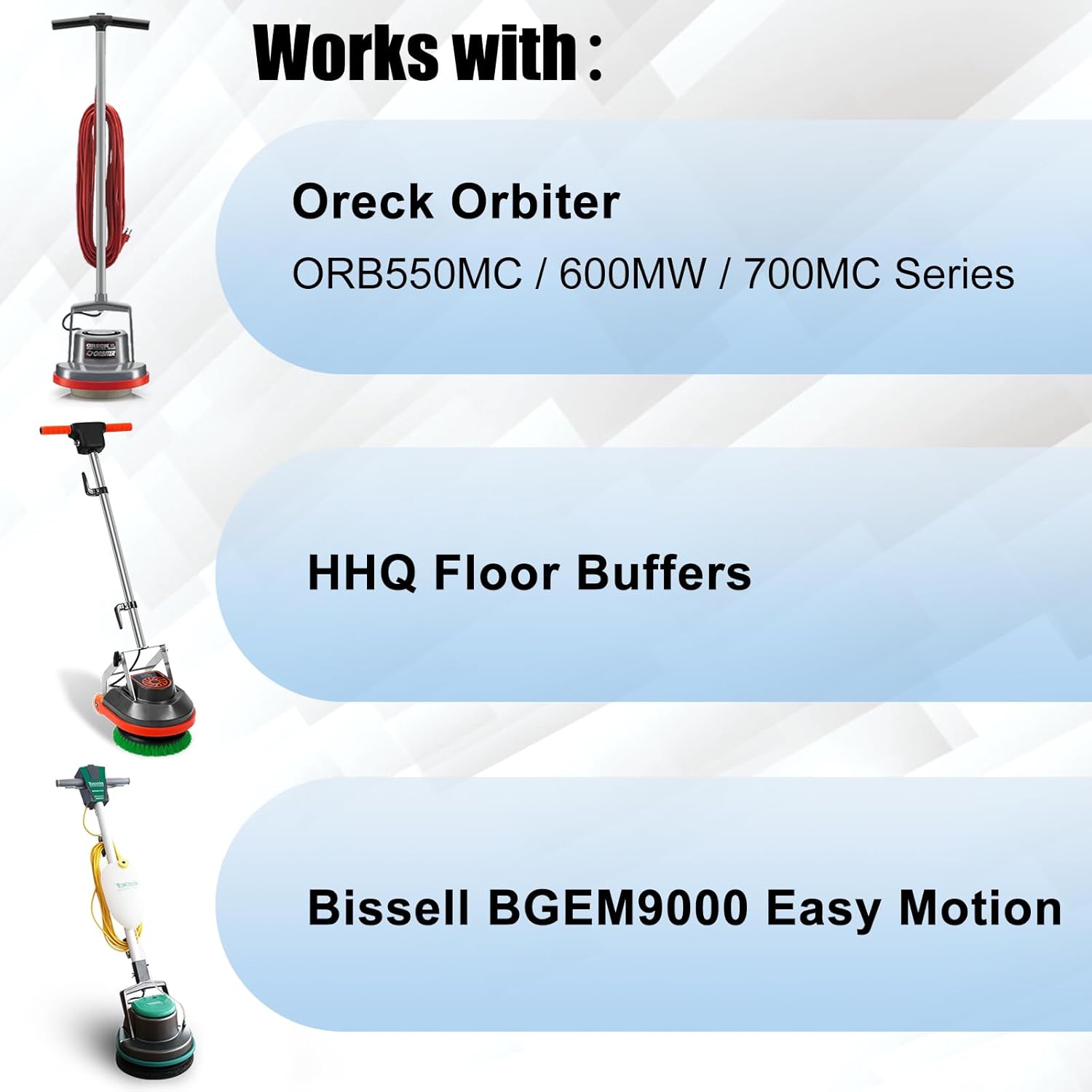 Commercial Scrub Brush for Orbital Floor Scrubber, Compatible with Oreck Orbiter XL ORB550MC, Bissell BGEM9000, 12" Diameter, Heavy-Duty Brush, Orange - Image 2