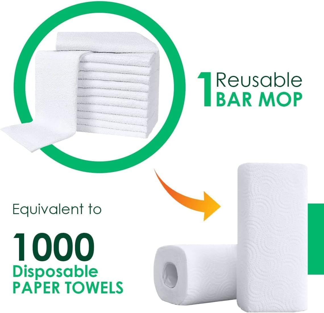 Avalon Towels Bar Towels (Pack of 60) Size 14x17 Inches – 100% Cotton, Absorbent and Reusable Cleaning Rags, Multipurpose Cleaning Towels, Terry Cloth Rags, Durable Shop Rags (White) - Image 2