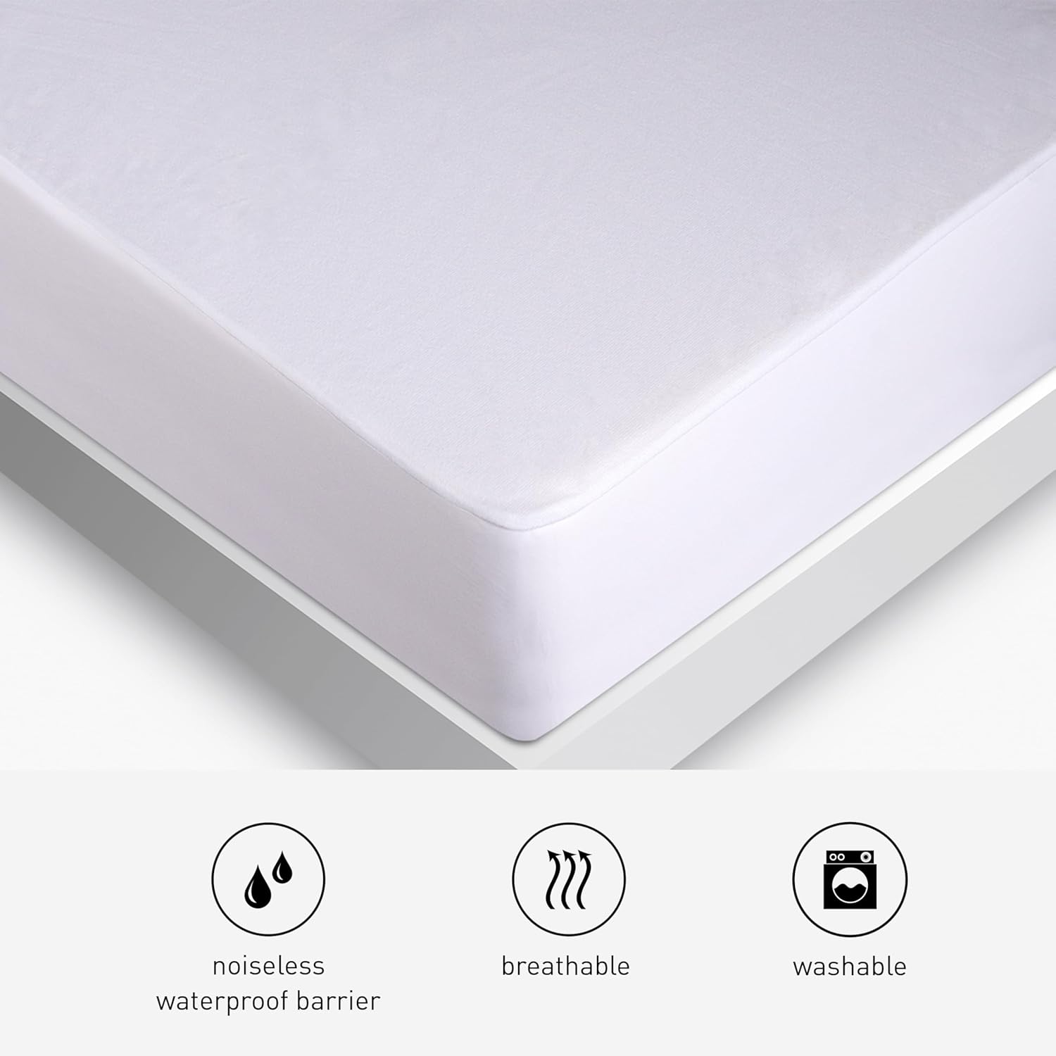 Bedgear King Basic Mattress Protector - Lightweight, Noiseless, and Waterproof Fabric Cover for Bed - Washable and Breathable Mattress Pad - Protects Against Stains - Image 4