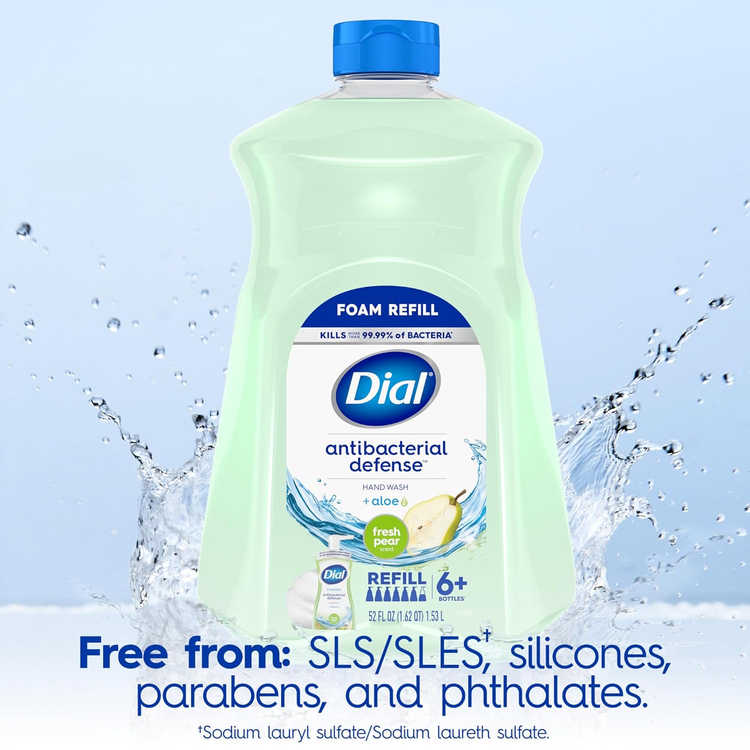 Dial Antibacterial Foaming Hand Soap Refill, Fresh Pear, 52 fl oz - Image 7