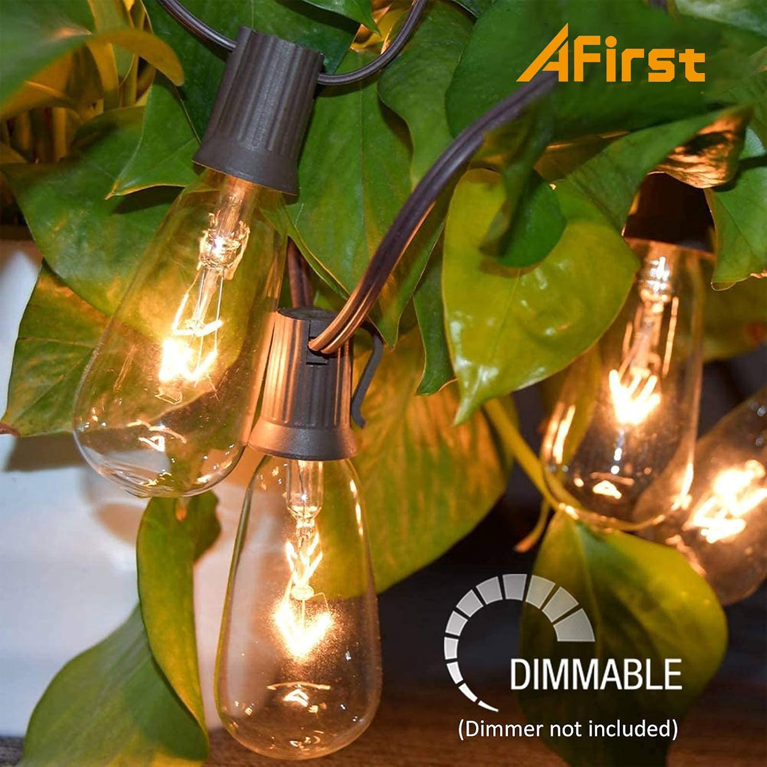 Afirst Outdoor String Lights 20FT with 22 Edison Bulbs (2 Spare), E17 Base ST40 Vintage Warm White Glow Hanging Lights for Home Patio Garden - Image 3