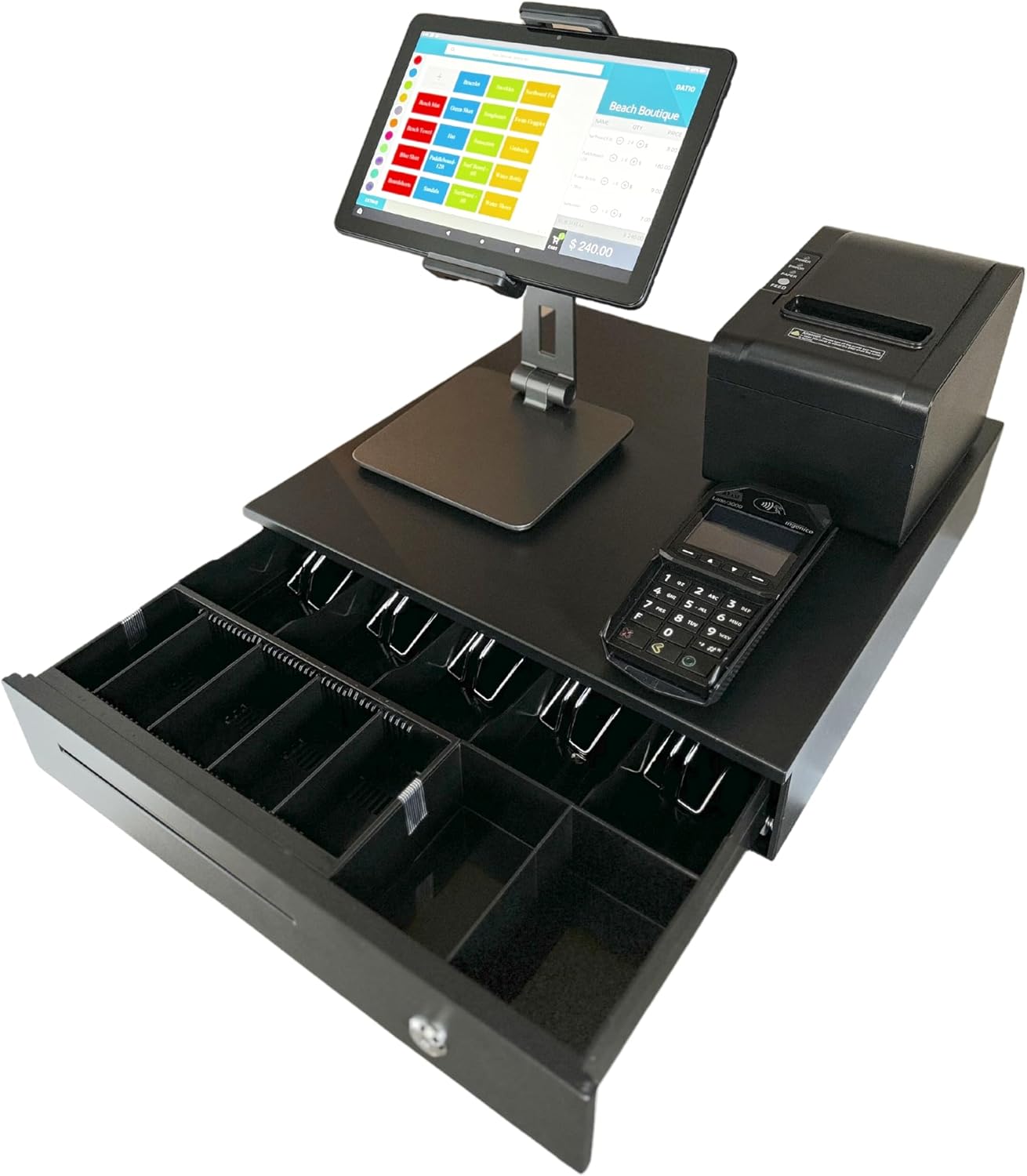 System for 10-inch Amazon Fire Tablet Complete Cash Register with Receipt Printer, Cash Drawer, and Stand for Small Business, Retail, Restaurant, Salon - Image 6