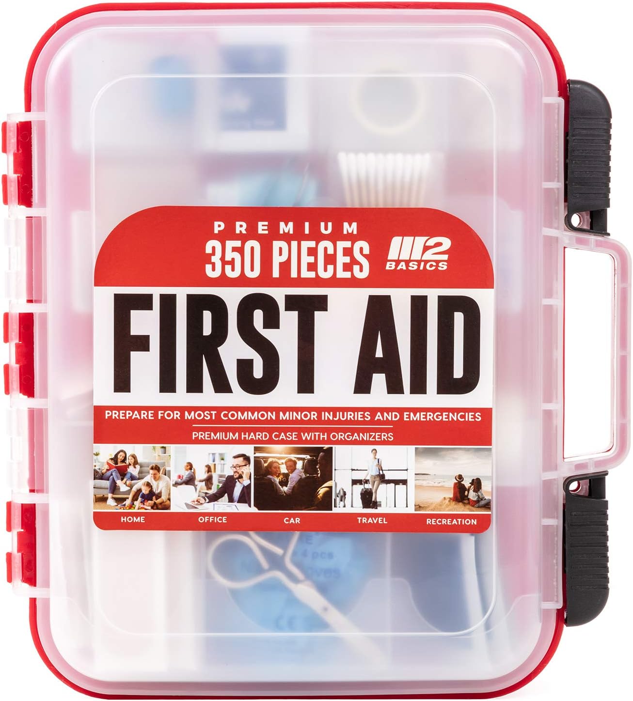 M2 BASICS Professional First Aid Kit, 350 Pieces, Wall Mountable with Dual Layer Organization for Home, Business, Car, Vehicle & Office - Image 9