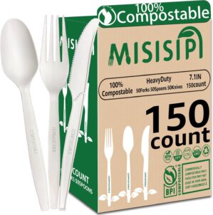 MISISIPI 150-Count Compostable Uten...