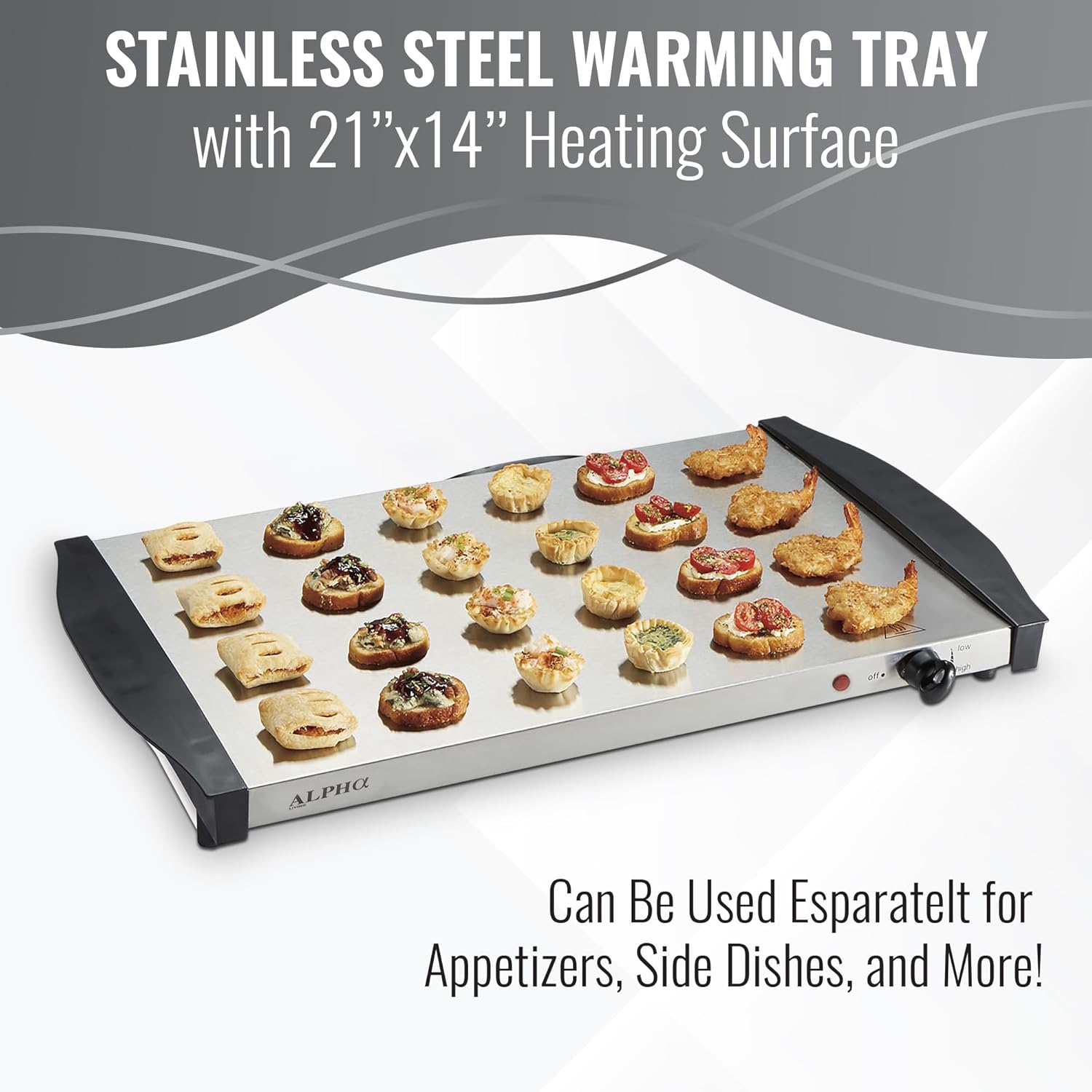 Alpha Living 3x2.5 QT Food Warmers for Parties Buffet Servers and Warmers – Premium Catering Supplies Buffet Display – Stainless Steel Electric Food Warmers with Temperature Control - Image 3