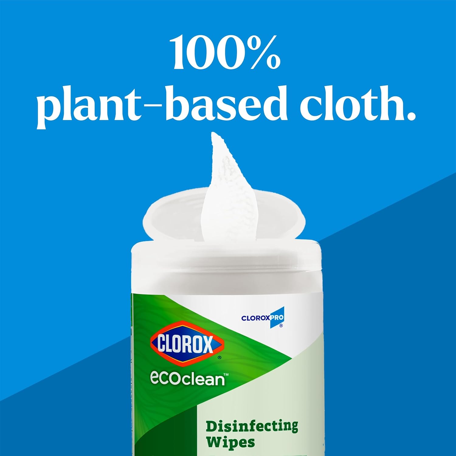 CloroxPro Clorox EcoClean Disinfecting Wipes, Multipurpose 100% Plant Based Cleaning Cloths, Antibacterial Disinfectant, Safe for Multi Surface Use, 75 Count (Pack of 6) - Image 3